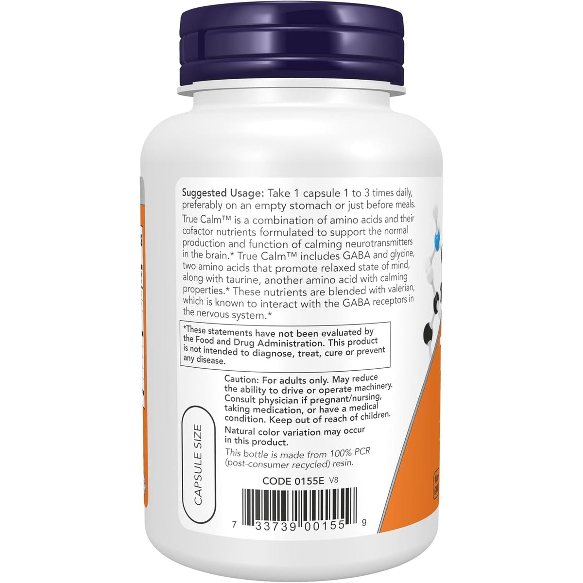 NOW Supplements, True Calm, with Magnesium, GABA, B Vitamins & More, 90 Veg Capsules
