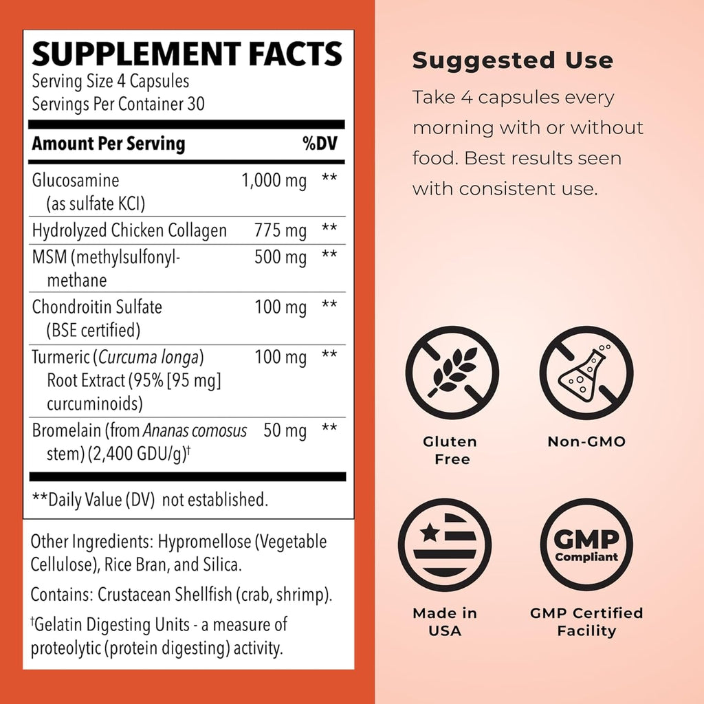 Lifeseasons Mobili-T - Joint Support Supplement - Reduces Aches & Discomforts - Increase Range of Motion - Rebuild Tissue & Cartilage - MSM Chondroitin Collagen Glucosamine & Turmeric - 120 Capsules
