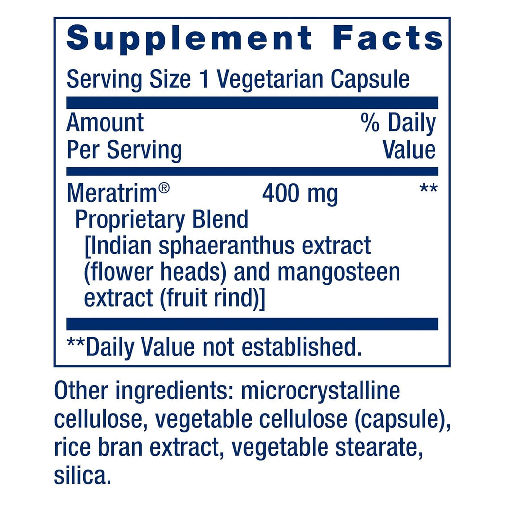 Life Extension Waistline Control™, S. Indicus, Mangosteen, Meratrim®, Healthy Weight, Waistline, Non-Gmo, Gluten Free, Vegetarian, 60 Capsules