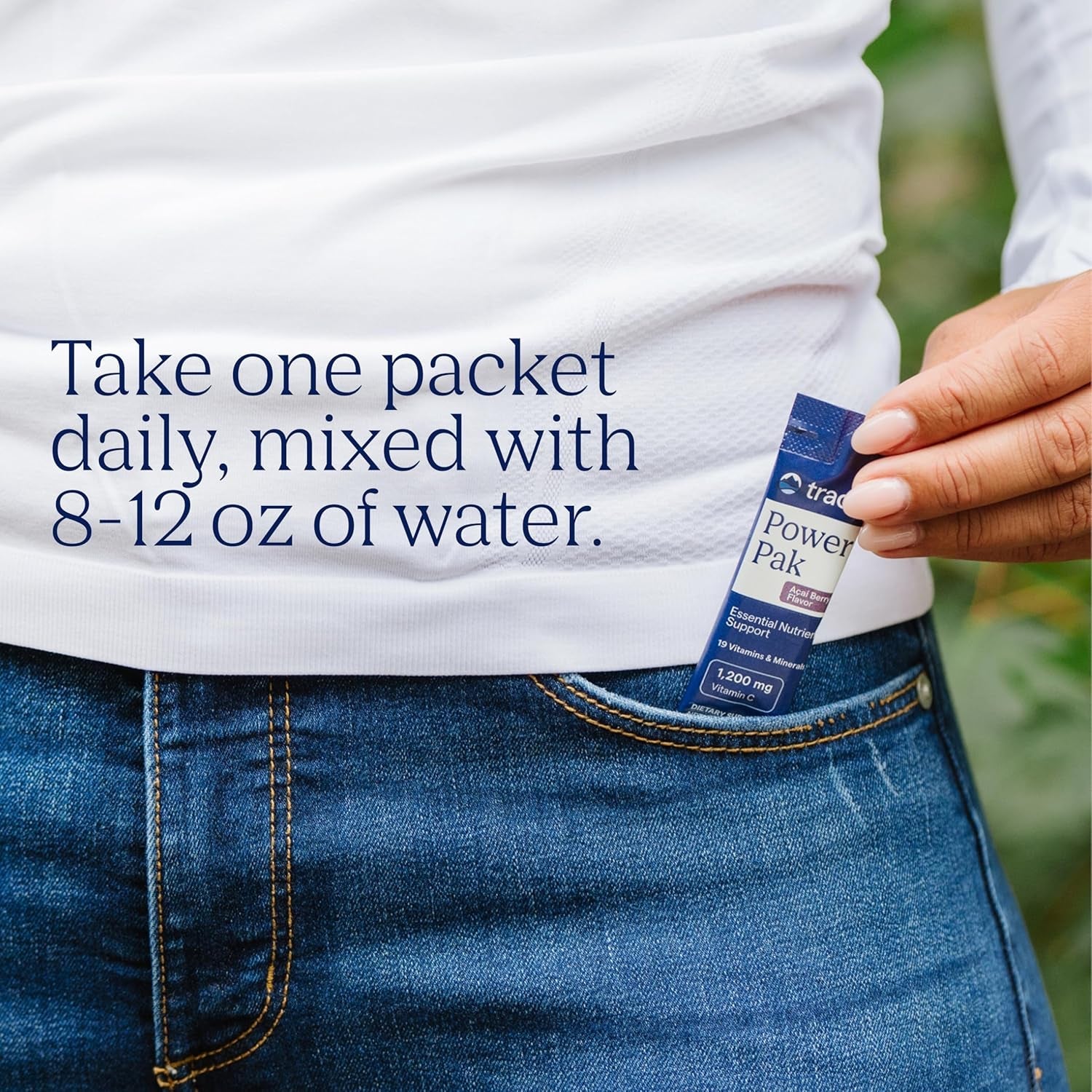 Trace Minerals | Power Pak Electrolyte Powder Packets | 1200 Mg Vitamin C, Zinc, Magnesium | Boost Immunity, Hydration and Natural Energy | Acai Berry | 30 Packets