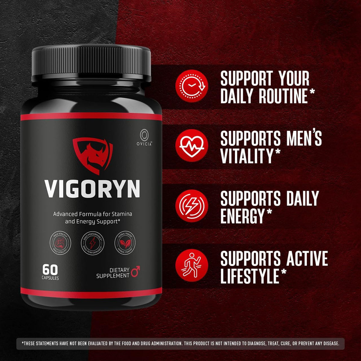 Vigoryn Capsules - Official Vigoryn Pills Advanced Premium Formula Support Maximum Strength, All Natural Ingredients Vitamins for Overall Health & Wellness Reviews, 60 Capsules for 1 Month