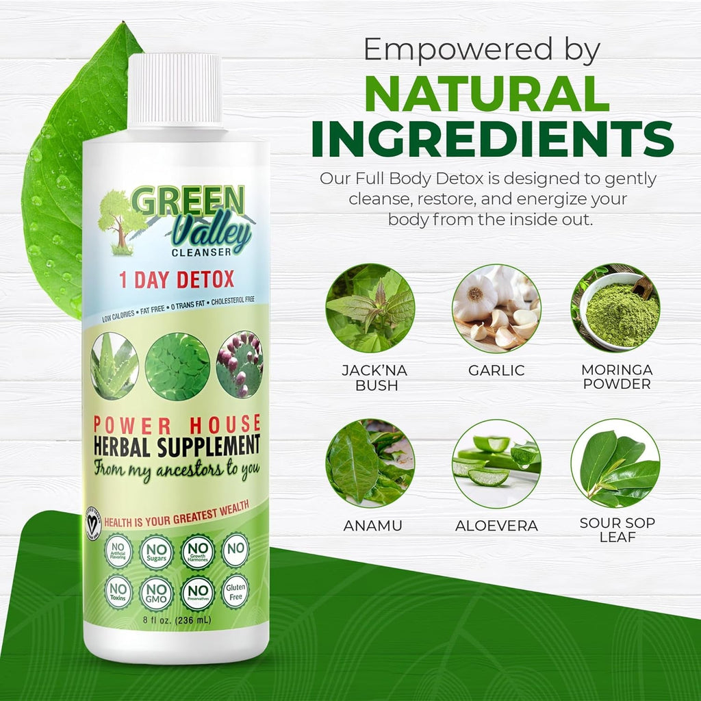Green Valley Cleanser – Natural Herbal Colon Cleanse Detox Supplement | Supports Digestion, Bloating Relief & Regularity | 8 Oz Liquid