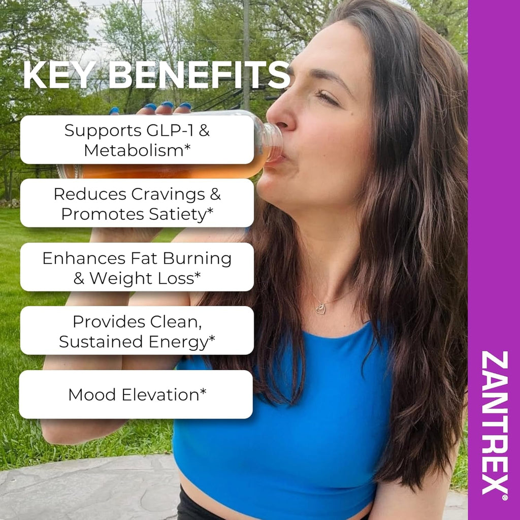 Zantrex Skinnystix Berry Fusion GLP-1 Support Drink Mix, Energy & Metabolic Support Powder, Appetite Control, 15 Single-Serving Packets