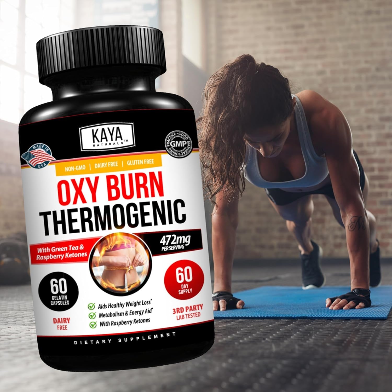Kaya Naturals Supreme Fat Burner - Weight Loss Pills Women & Men - Appetite Suppressant Supplement - Powerful Thermogenic Diet Pills - Natural Energy Boost Oxy Burn 60 Count