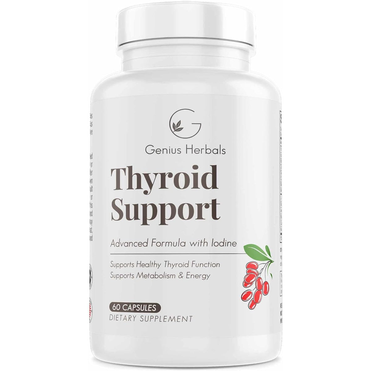 Thyroid Support - Advanced Formula with Iodine, Supports Metabolism & Energy, Supports Healthy Thyroid. Non-Gmo Thyroid Supplement - 60 Capsules