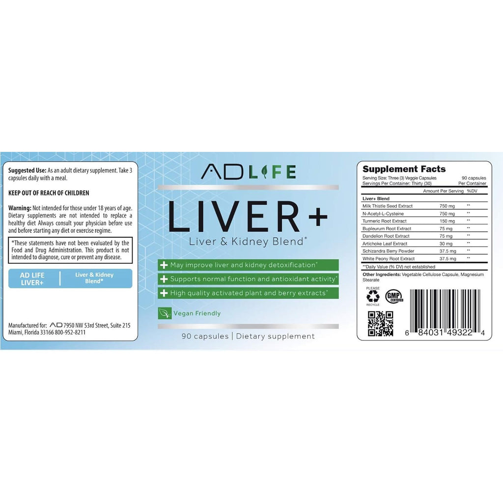 Project AD Liver+ Liver Cleanse & Detox, Liver Supplement (90 Capsules)
