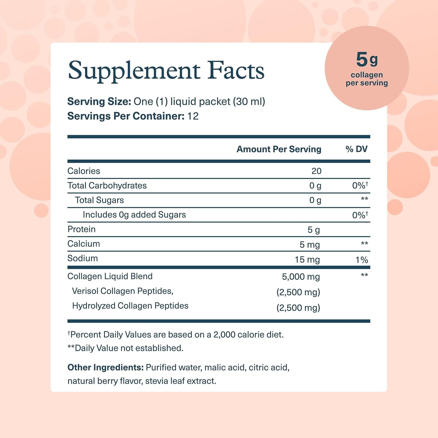 Youtheory Collagen Liquid - 5,000 Mg Hydrolyzed Collagen Peptides - Supports Hair, Nail, Joint & Bone Health* - Berry Flavor - 1 Oz Single Serve Packet, Pack of 12
