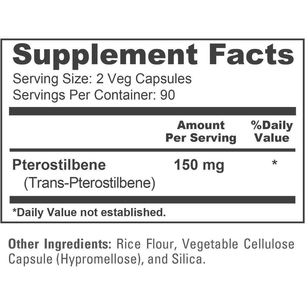 Nusapure Pterostilbene 150Mg 180 Veggie Caps (Non-Gmo, Vegan)