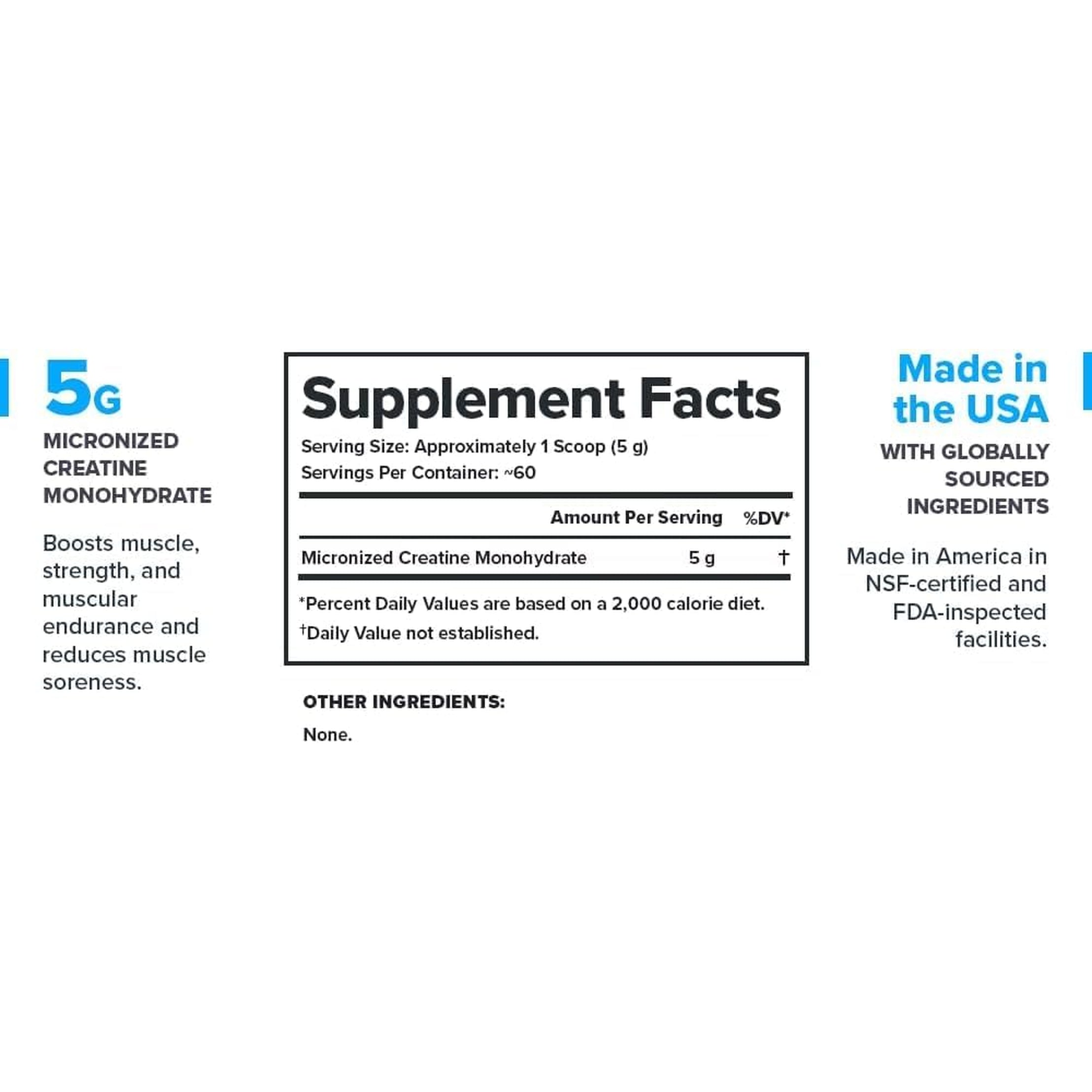 LEGION Micronized Creatine Monohydrate Supplement - Clean Creatine Powder for Muscle Gain & Post Workout Recovery - Micronized Creatine Supplement for Maximum Absorption (60 Servings, Unflavored)