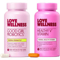 Love Wellness Good Girl Probiotics and Healthy V Vitamin | Womens Wellness Duo | Womens Probiotics Supplements for Ph Balance and Vaginal Health
