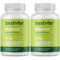 BESTVITE Bioperine 10Mg (240 Vegetarian Capsules) (120 X 2) - No Stearates - Vegan - Non GMO - Gluten Free - Absorption Enhancer