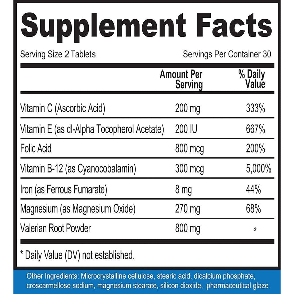 Natural for Natural Itching, Crawling, Tingling and Agitated Leg with Iron, Magnesium, and Valerian Root (60 Tablets)…