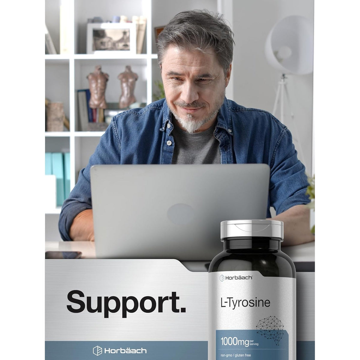 Horbäach L-Tyrosine 1000Mg | 250 Capsules | Amino Acid Supplement | Non-Gmo & Gluten Free