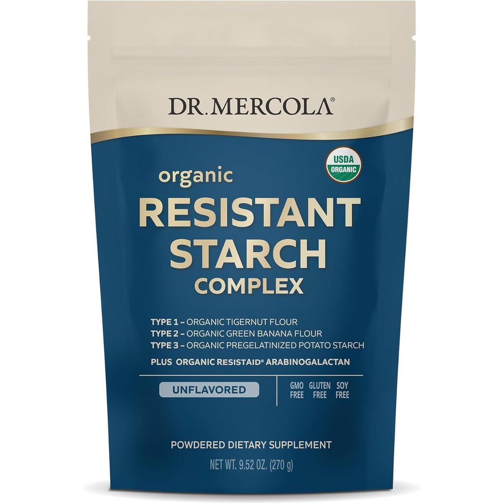 Dr. Mercola Organic Resistant Starch Complex - Supports Gut & Immune Health - Green Banana, Tigernut Flour & Potato - Gluten-Free & Soy-Free - Unflavored - 9.52 Oz (30 Servings)