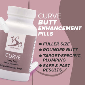 Isosensuals Curve Butt Enhancement Pills - Bum Bum Booty Pills for Bigger Butt. 60 Easy to Swallow Capsules