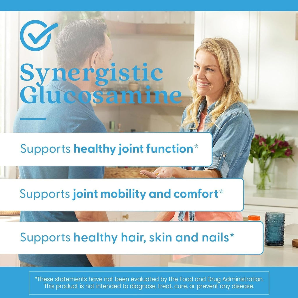 Doctor'S Best Synergistic Glucosamine with MSM Formula - Joint Health Support Supplement for Women & Men, Features Vitamin C, Potassium, & Chloride, Non-Gmo, Gluten Free, Soy Free - 180 Capsules