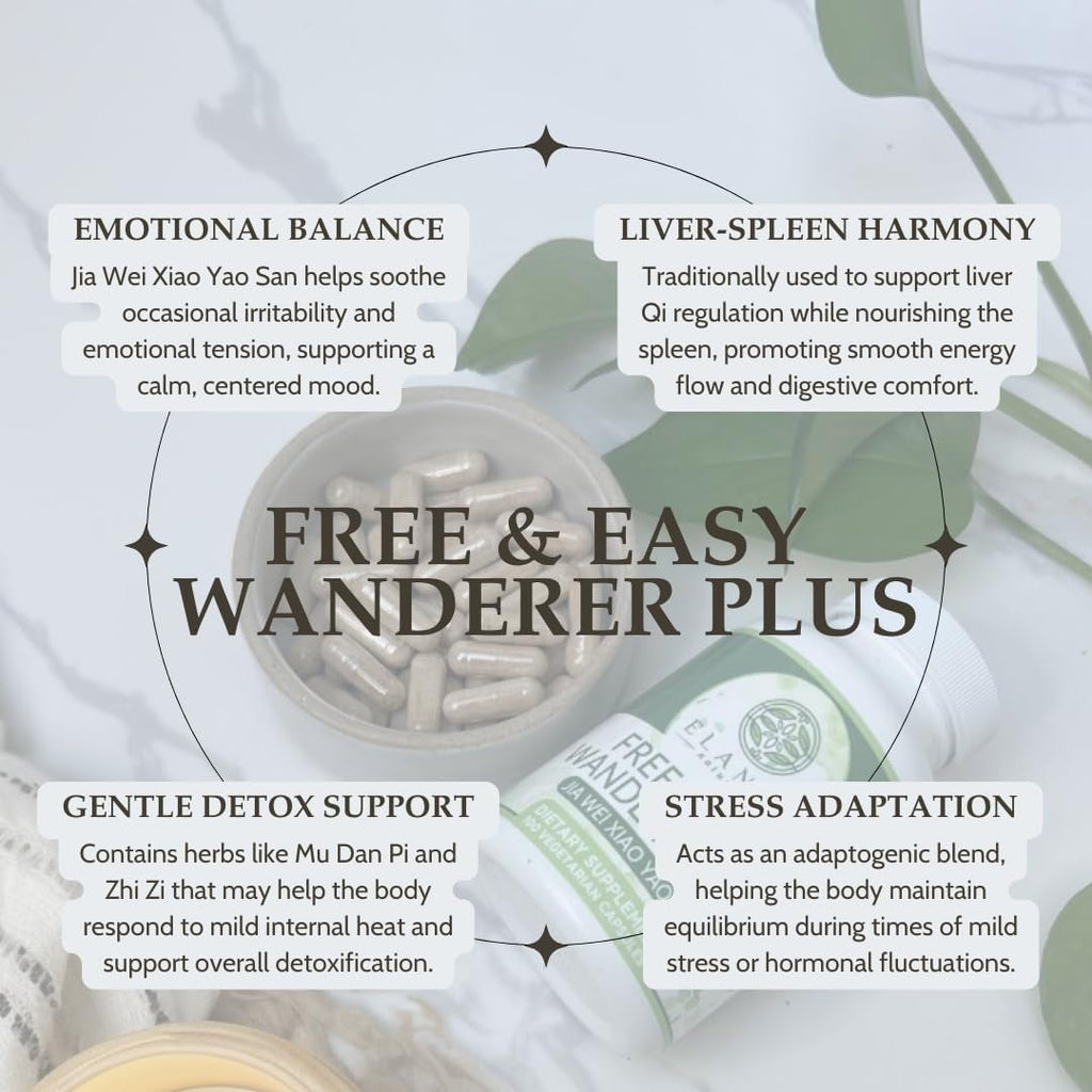 Elanen Naturals Jia Wei Xiao Yao San, Free and Easy Wanderer Plus, 100 Vegetable Capsules
