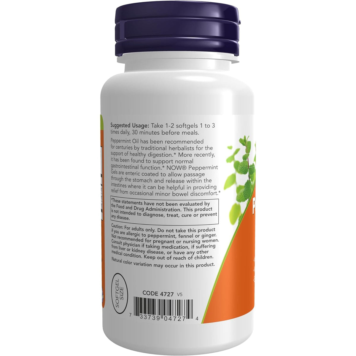 NOW Foods Supplements, Peppermint Gels with Ginger & Fennel Oils, Enteric Coated, Digestive Support*, 90 Softgels