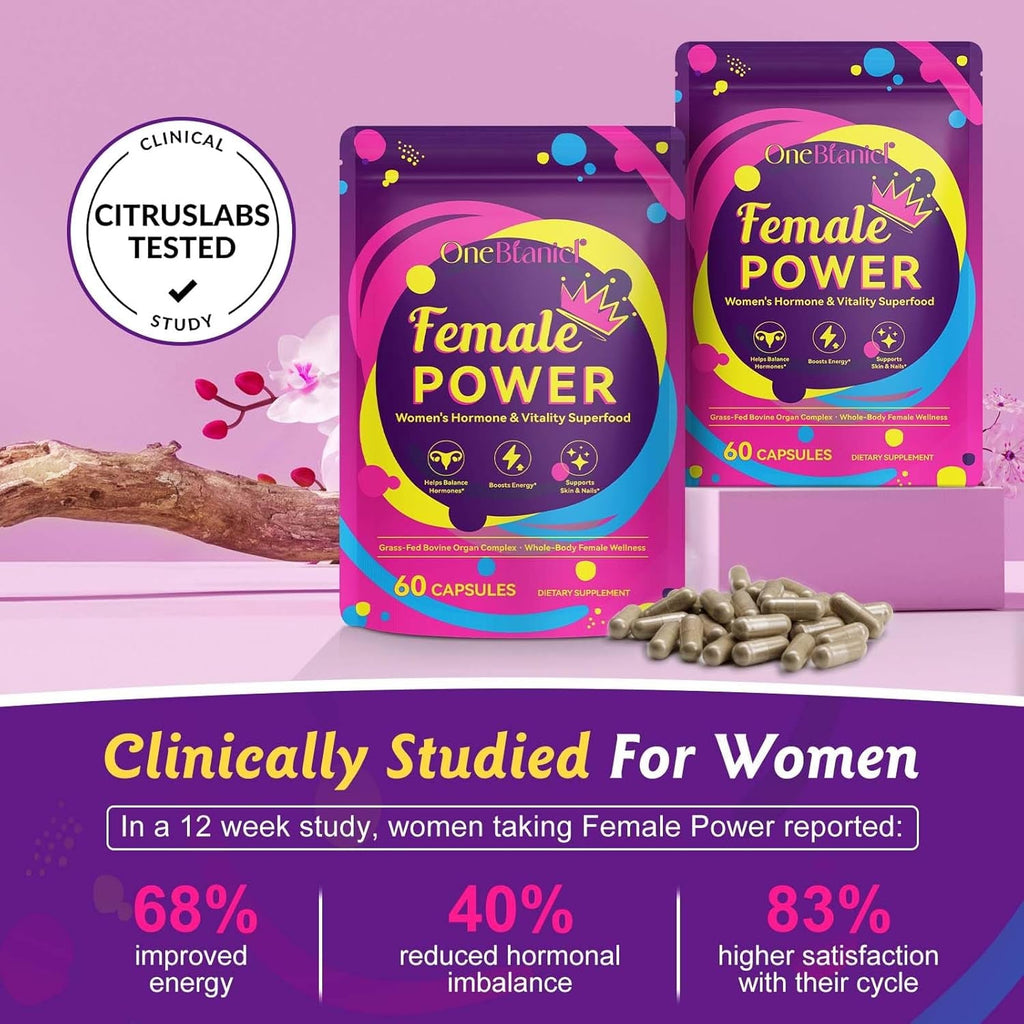 Newseel Beef Organ Supplement for Women, Natural Grass Fed Beef Liver Capsules,Supports Feminine Hormone Balance, Menstruation, Immunity, Skin, Collagen, B12, Energy & Wellness - 60 (1)