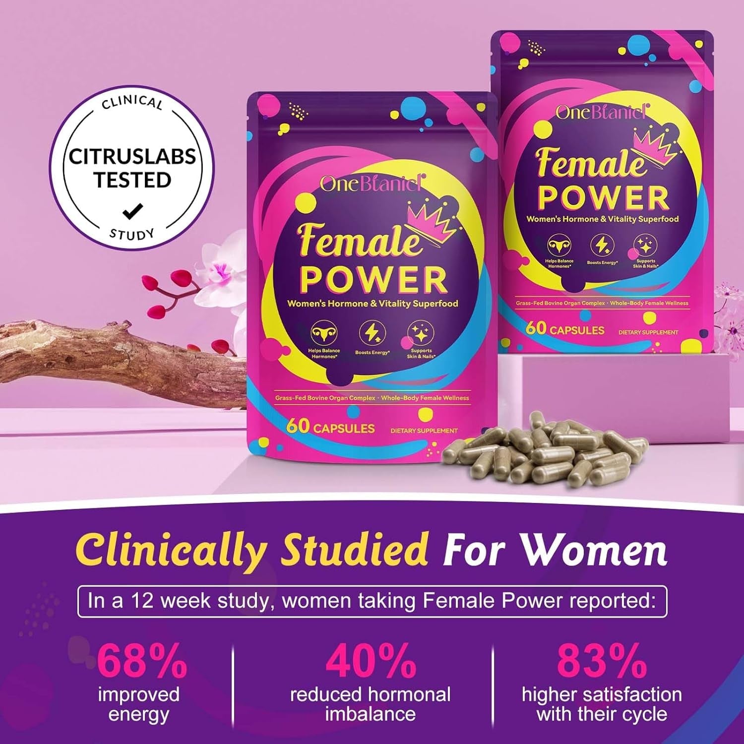 Newseel Beef Organ Supplement for Women, Natural Grass Fed Beef Liver Capsules,Supports Feminine Hormone Balance, Menstruation, Immunity, Skin, Collagen, B12, Energy & Wellness - 60 (1)