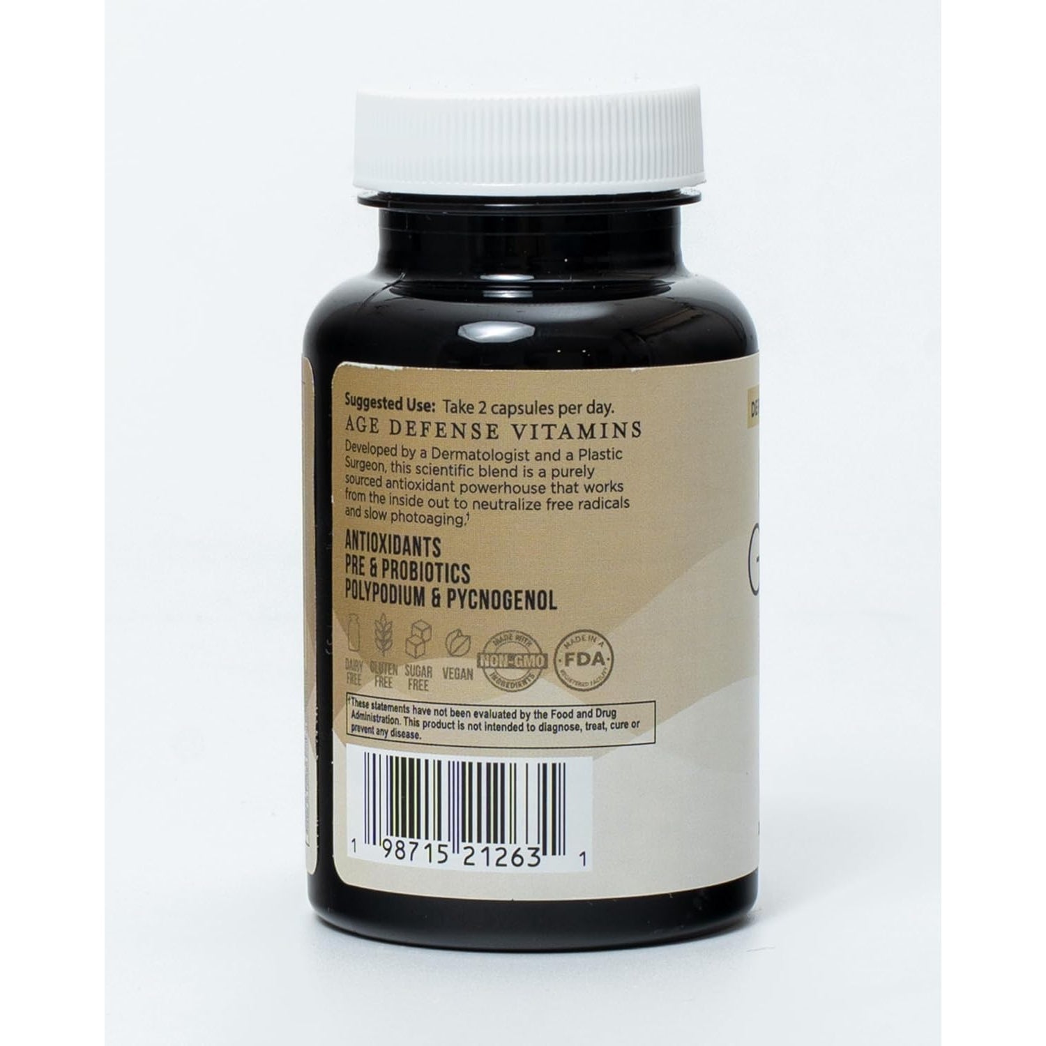 Inner Glow Age Defense Vitamins - Dermatologist and Plastic Surgeon Developed to Fight Photoaging and Melasma, Polypodium Leucotomos Antioxidant Formula – Vegan, Gluten-Free – 60 Capsules