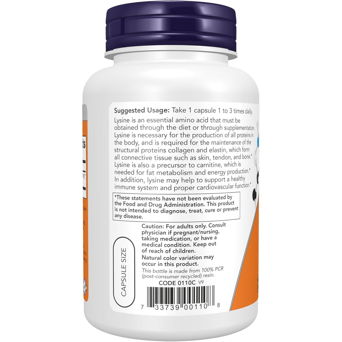 NOW Foods Supplements, L-Lysine (L-Lysine Monohydrochloride) 500 Mg, Amino Acid, 100 Veg Capsules