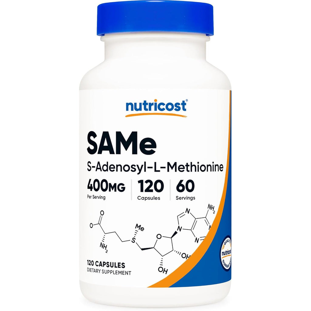 Nutricost Sam-E (S-Adenosyl-L-Methionine) 400Mg per Serving, 60 Servings, 200Mg per Capsule, 120 Capsules - Non-Gmo, Gluten Free Same, Vegetarian
