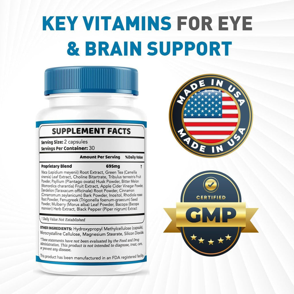 Retina Clear Pro Capsules - Retina Clear Pro Advanced Eye Health Support Pills, Natural Retinaclear Supplement Vitamins Overall Wellness & Support Reviews, 60 Capsules for 1 Month