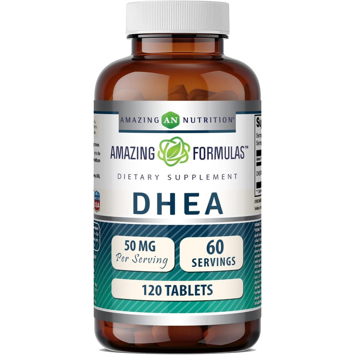 Amazing Formulas DHEA 50 Mg | Tablets Supplement | Non-Gmo | Gluten-Free | Made in USA (1 Pack | 120 Count)