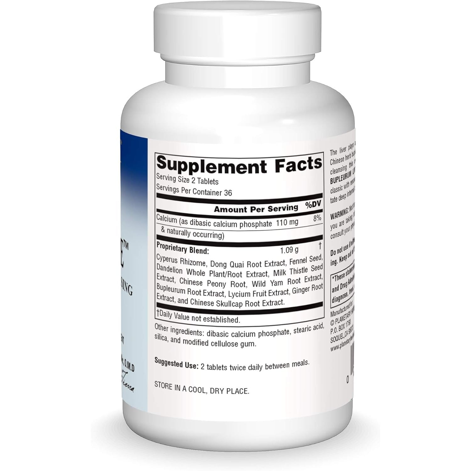 Planetary Herbals Bupleurum Liver Cleanse 545Mg - with Calcium, Cypress Rhizome, Ginger & More - 72 Tablets