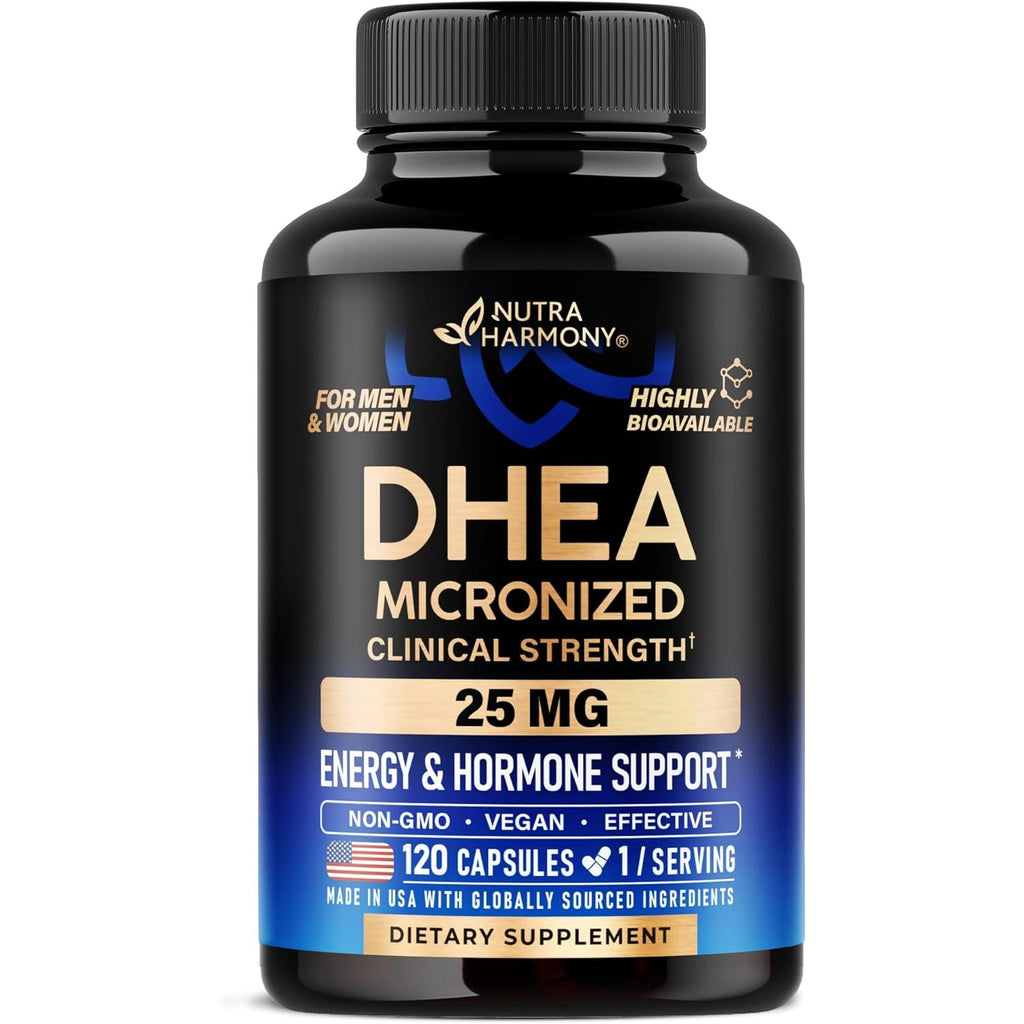 DHEA 25Mg - Micronized DHEA Supplement for Women & Men - Clinically Proven Strength & Bioavailable - Healthy Aging, Hormone Balance & Energy Level Support - Lab Tested - Vegan & NON-GMO - 120 Capsules