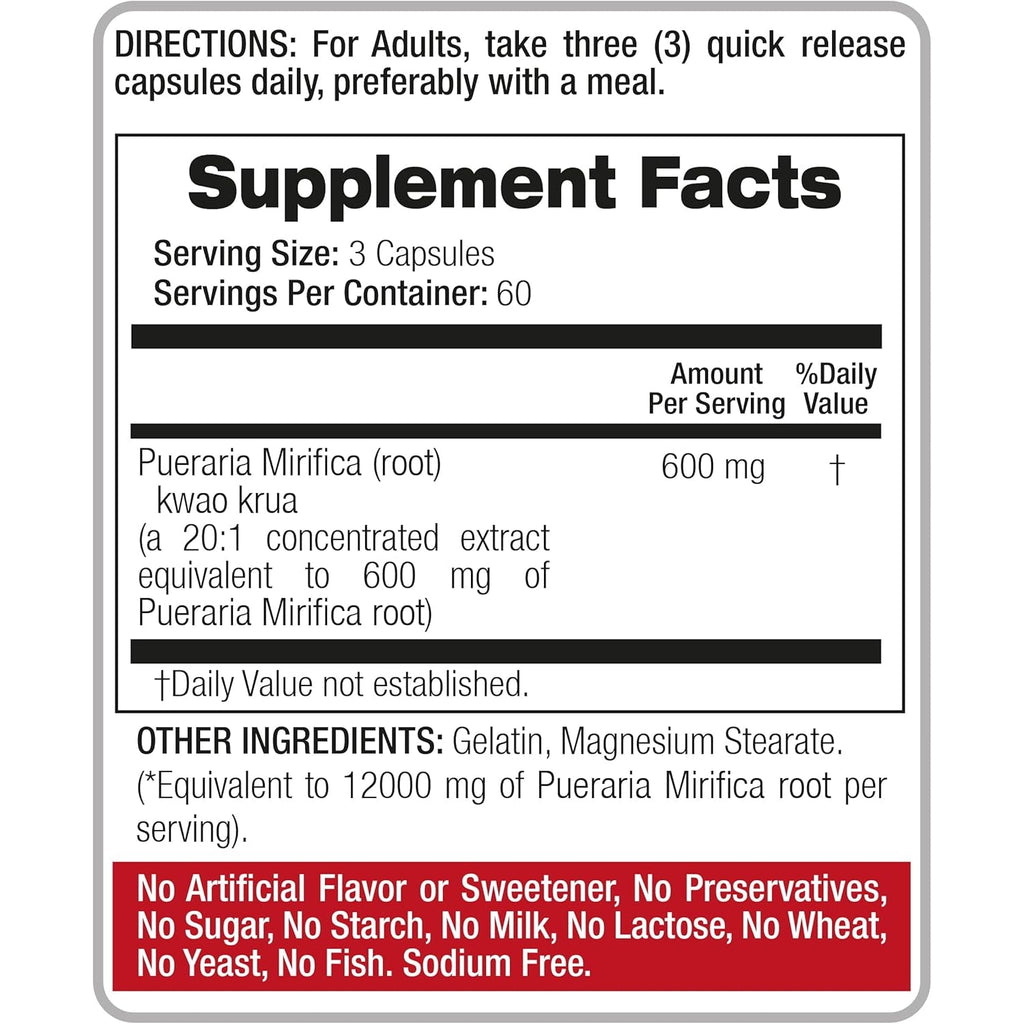 FITO MEDIC'S Lab | Pueraria Mirifica |180 Capsules | Pueraria Mirifica Capsules