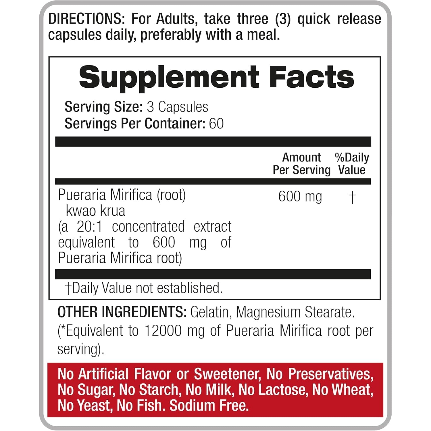 FITO MEDIC'S Lab | Pueraria Mirifica |180 Capsules | Pueraria Mirifica Capsules