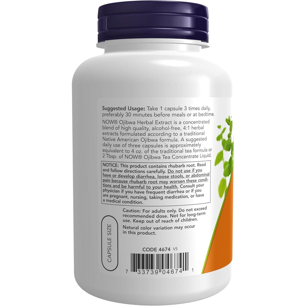 NOW Supplements, Ojibwa Herbal Extract 450 Mg, 180 Veg Capsules