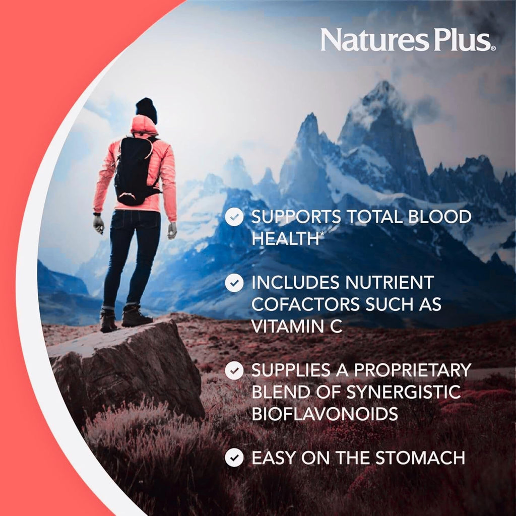 Naturesplus Hema-Plex Iron - 60 Fast-Acting Capsules - 85 Mg Chelated Iron - Total Blood Health - with Vitamin C & Bioflavonoids - Vegan, Gluten Free - 30 Servings