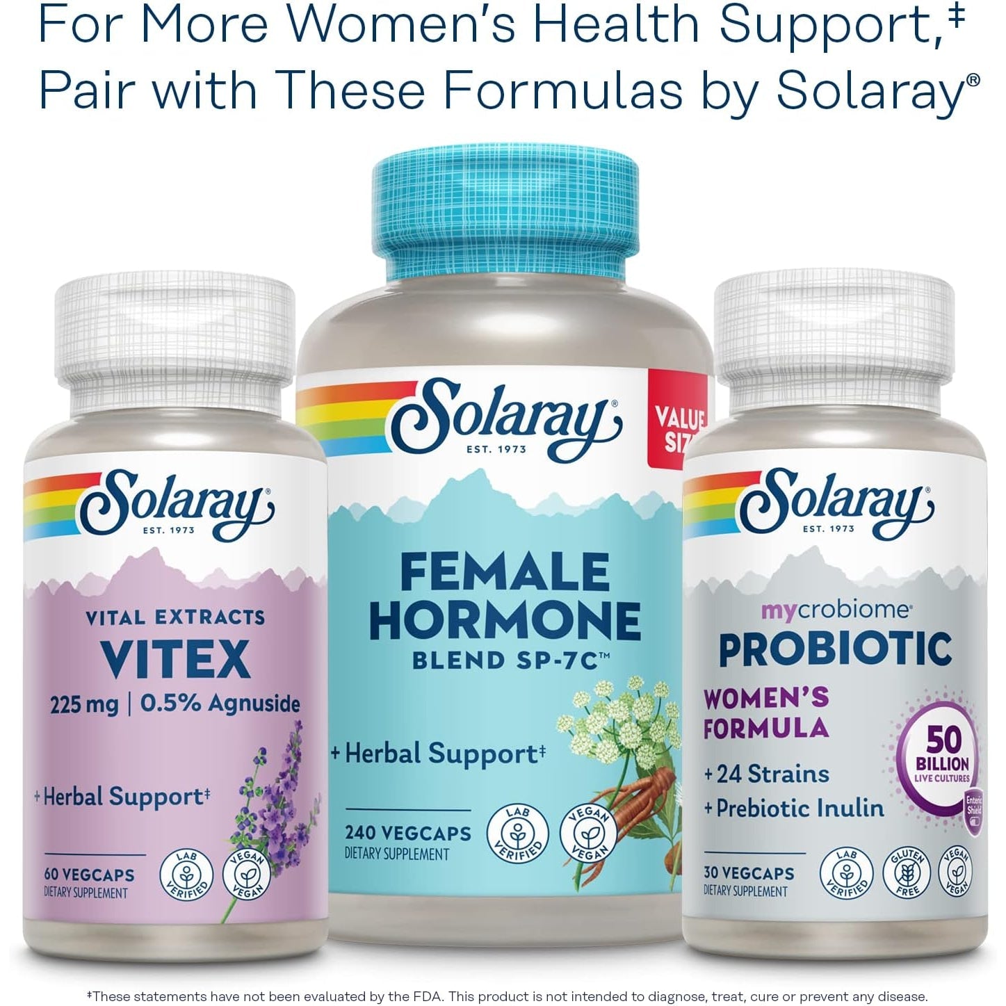 SOLARAY Once Daily Phytoestrogen - Phyto Estrogen Supplement for Women with Black Cohosh, Dong Quai, Wild Yam, Soy Isoflavones - Women'S Health Support - 60-Day Guarantee, 30 Servings, 30 Vegcaps