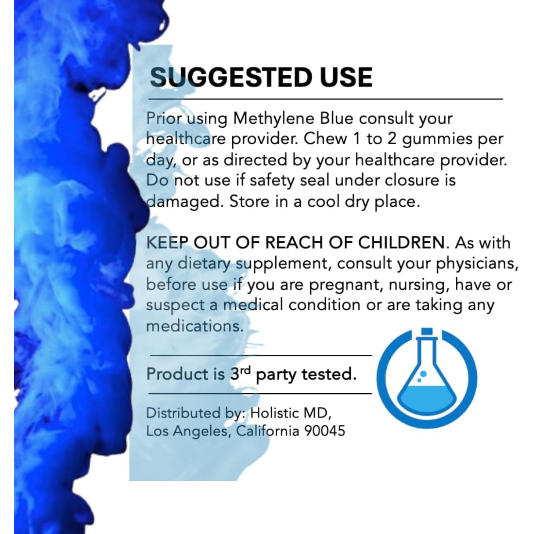 Methylene Blue for Humans USP Pharma Grade 7Mg and 14Mg Dose - 3Rd Party Certified Quality - Sugar Free Vegan - Berry Flavor 60 Gummies