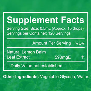 Lemon Balm Extract-Alcohol-Free, Natural Organic Lemon Balm Tincture Liquid for Women & Men, Helps to Relax, 590Mg- 2.02 Fl.Oz