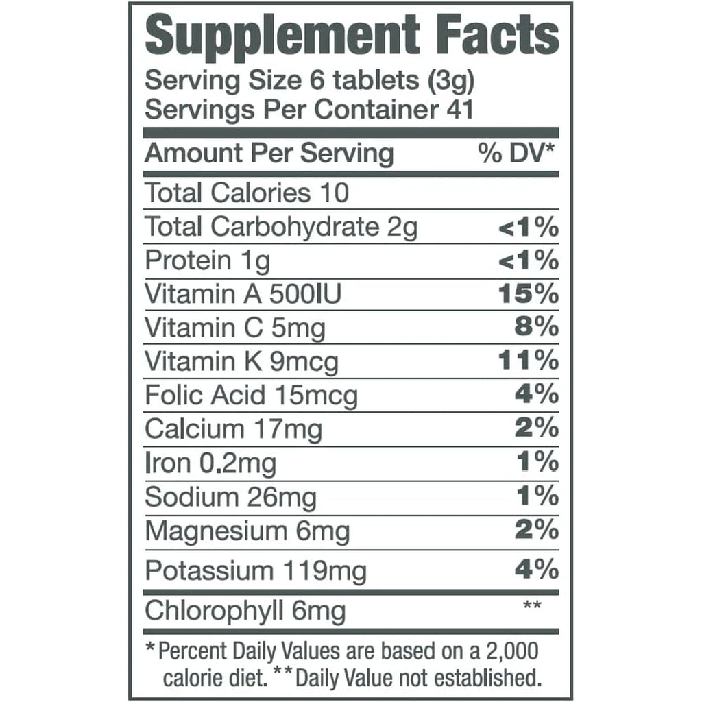 Green Foods Original Green Magma Barley Grass Nutritional Supplement, 250 Tablets (500Mg Ea) Certified Organic