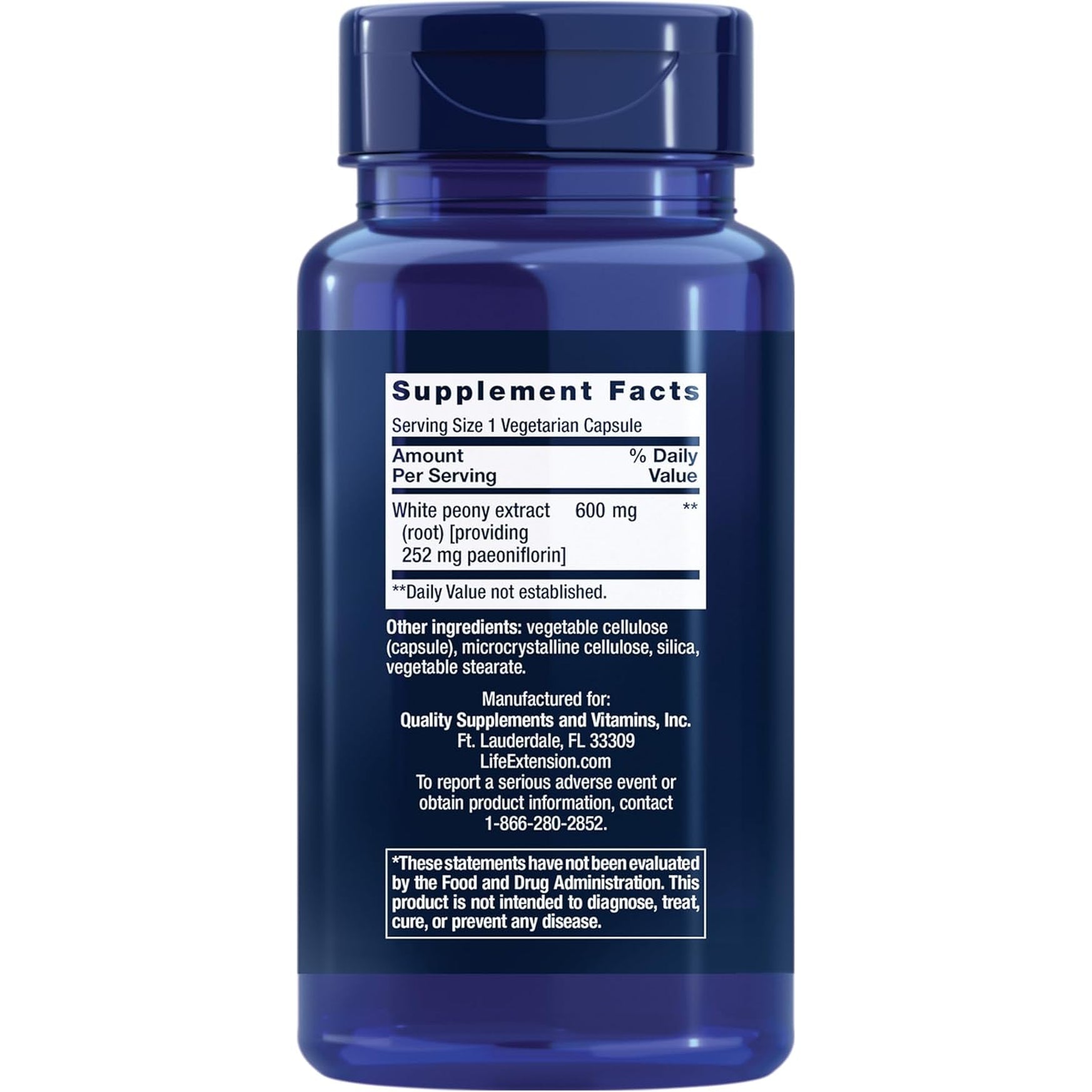 Life Extension Peony Immune, White Peony Root, Immune Health Support, Immune System, Gluten-Free, Non-Gmo, Vegetarian, 60 Capsules