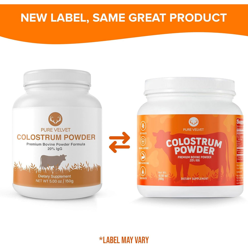 Pure Velvet Colostrum Powder for Gut Health, Bloating, Hair Growth, Immune Support, Bovine Cow Sourced Colostrum Protein, Lactoferrin Supplement, Contains Dairy with Immunoglobulins (Igg) (10 Ounce)