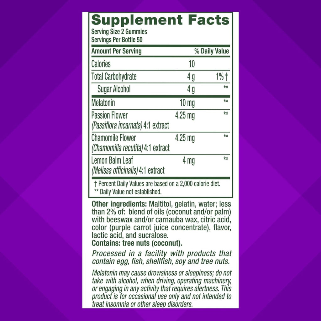 Vitafusion Max Strength 10 Mg Melatonin Gummies, Strawberry Flavored, Adult Melatonin Gummy Vitamin Supplement, 100 Count, 50 Day Supply