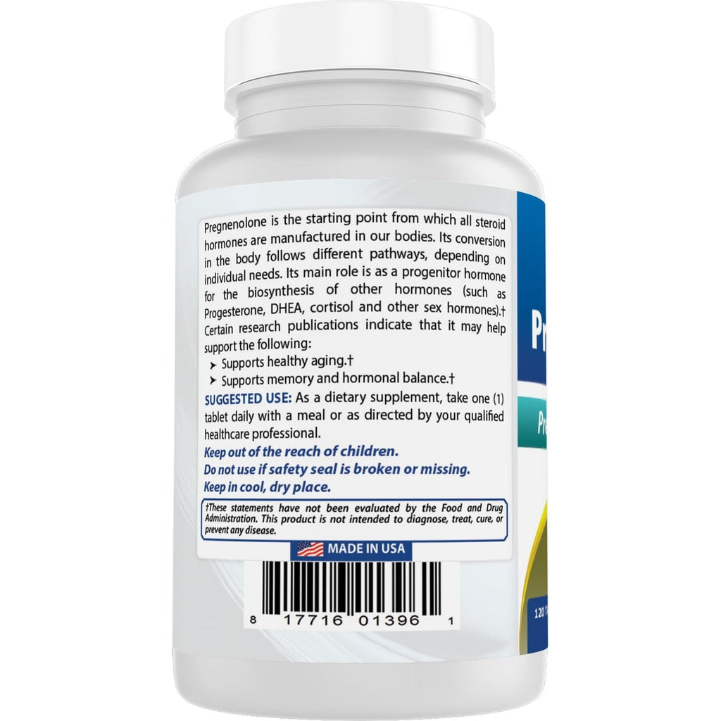 Best Naturals Pregnenolone 30 Mg Tablets, 120 Count