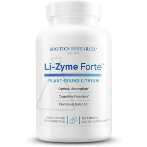 Biotics Research Li Zyme Forte Plant-Sourced, Phytochemically Bound Lithium, Supports Brain Function, Memory and Mood Support,100 Tablets