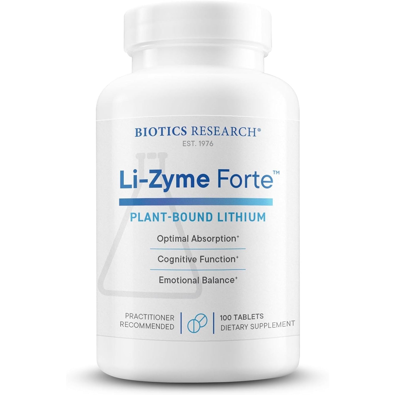 Biotics Research Li Zyme Forte Plant-Sourced, Phytochemically Bound Lithium, Supports Brain Function, Memory and Mood Support,100 Tablets