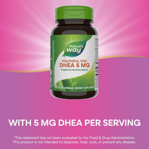 Nature'S Way Youthful You DHEA 5Mg Energy Support Capsules, 60 Count
