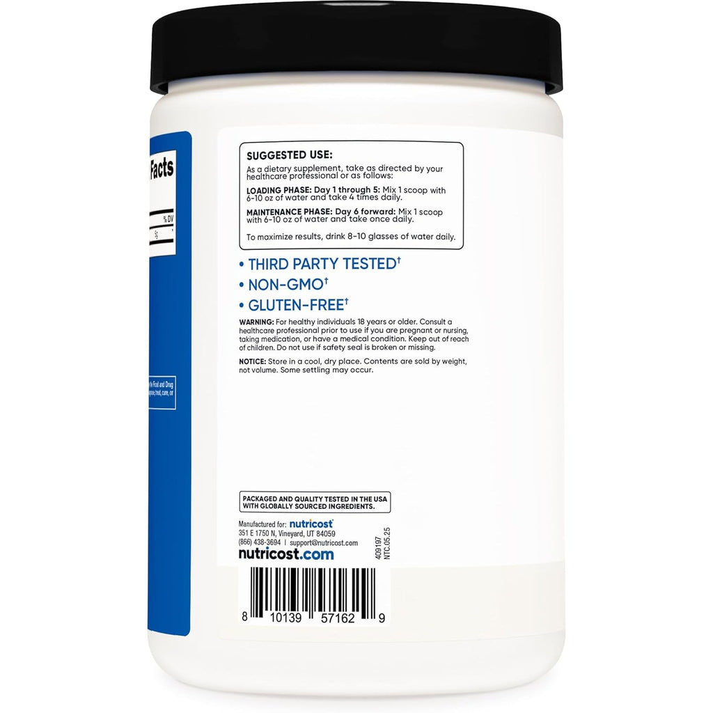 Nutricost Creatine Monohydrate Micronized Powder 500G, 5000Mg per Serv (5G) - 100 Servings, 17.9 Oz