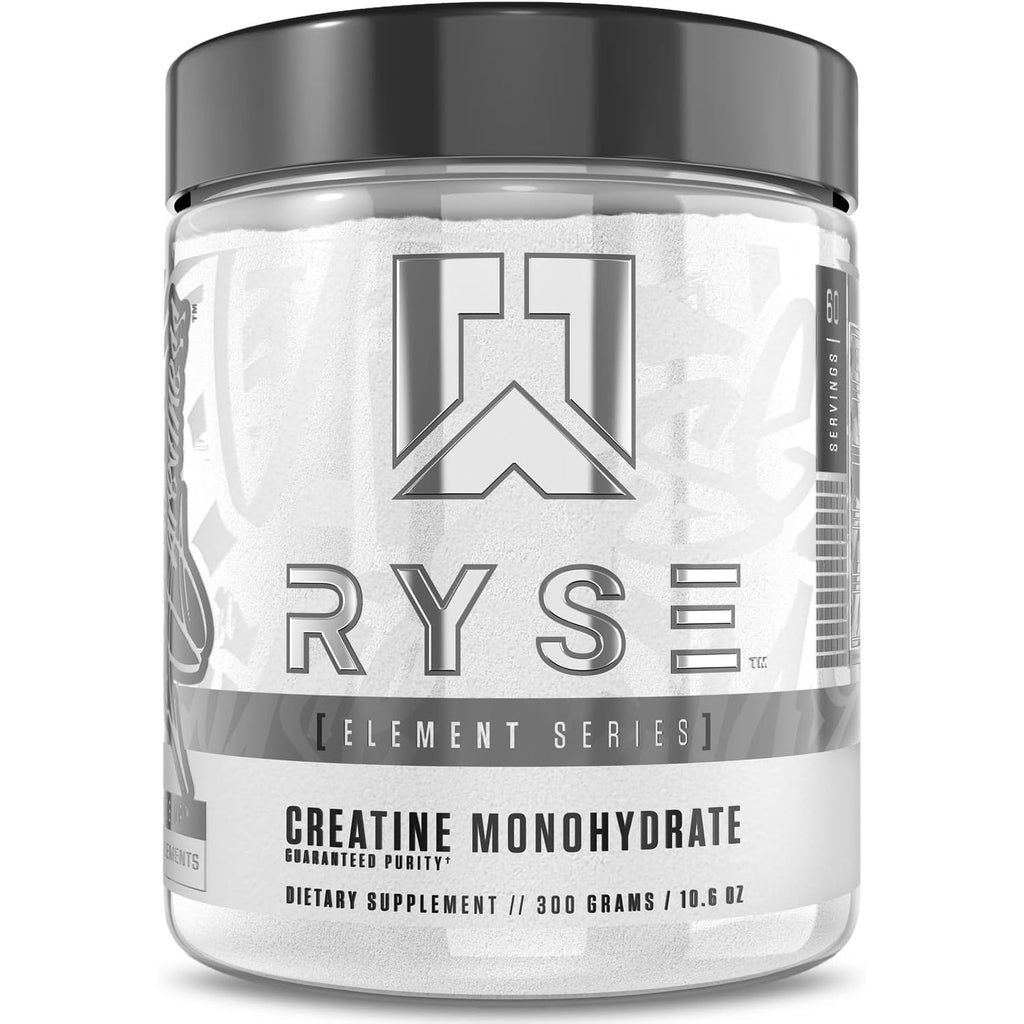 RYSE Creatine Monohydrate Powder - Unflavored - Supports Men & Women Lean Muscle Growth, Strength, Power, and Endurance - Helps Reduce Fatigue and Improve Workout Recovery - 60 Servings
