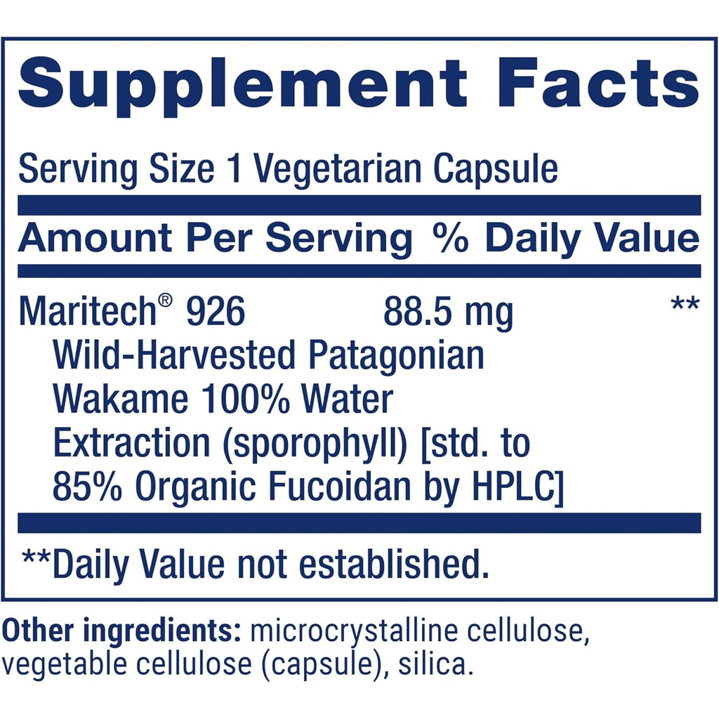 Life Extension Optimized Fucoidan with Maritech® 926, Promotes Healthy Immune Function, Gluten-Free, Non-Gmo, Vegetarian, 60 Capsules