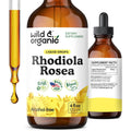 Wild & Organic Rhodiola Rosea Tincture - Rhodiola Rosea Supplement for Mood Support - Relaxing Root Extract Liquid Drops - Vegan, Sugar & Alcohol-Free - 4 Fl Oz